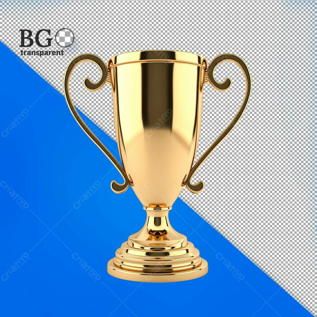 Troféu Dourado PSD Editável