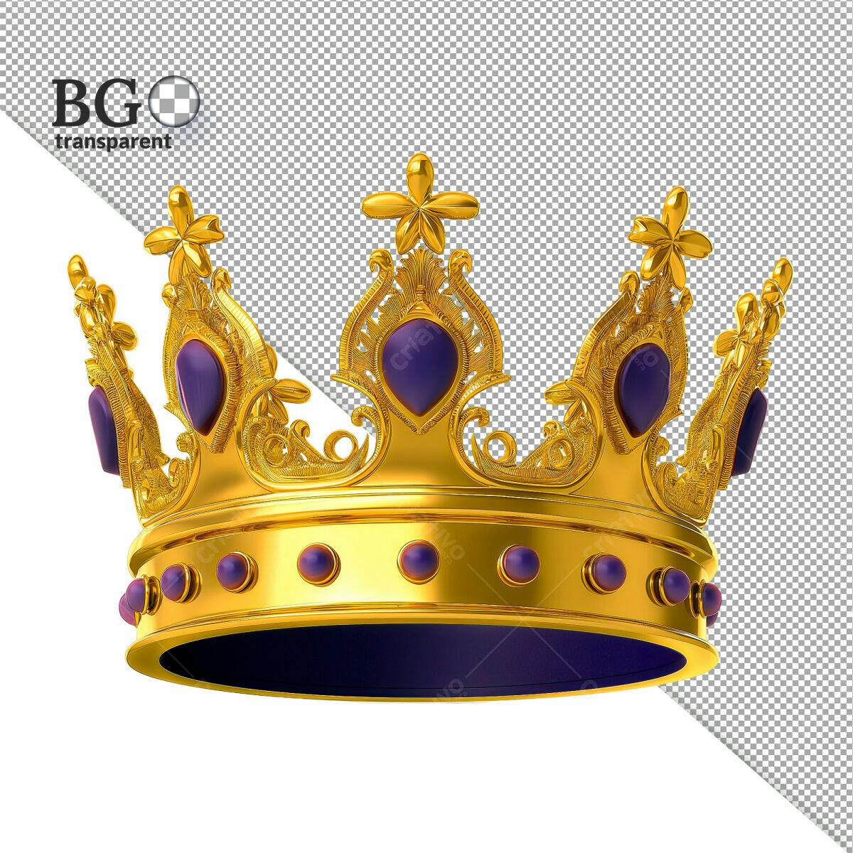 Coroa Real Dourada PSD Editável
