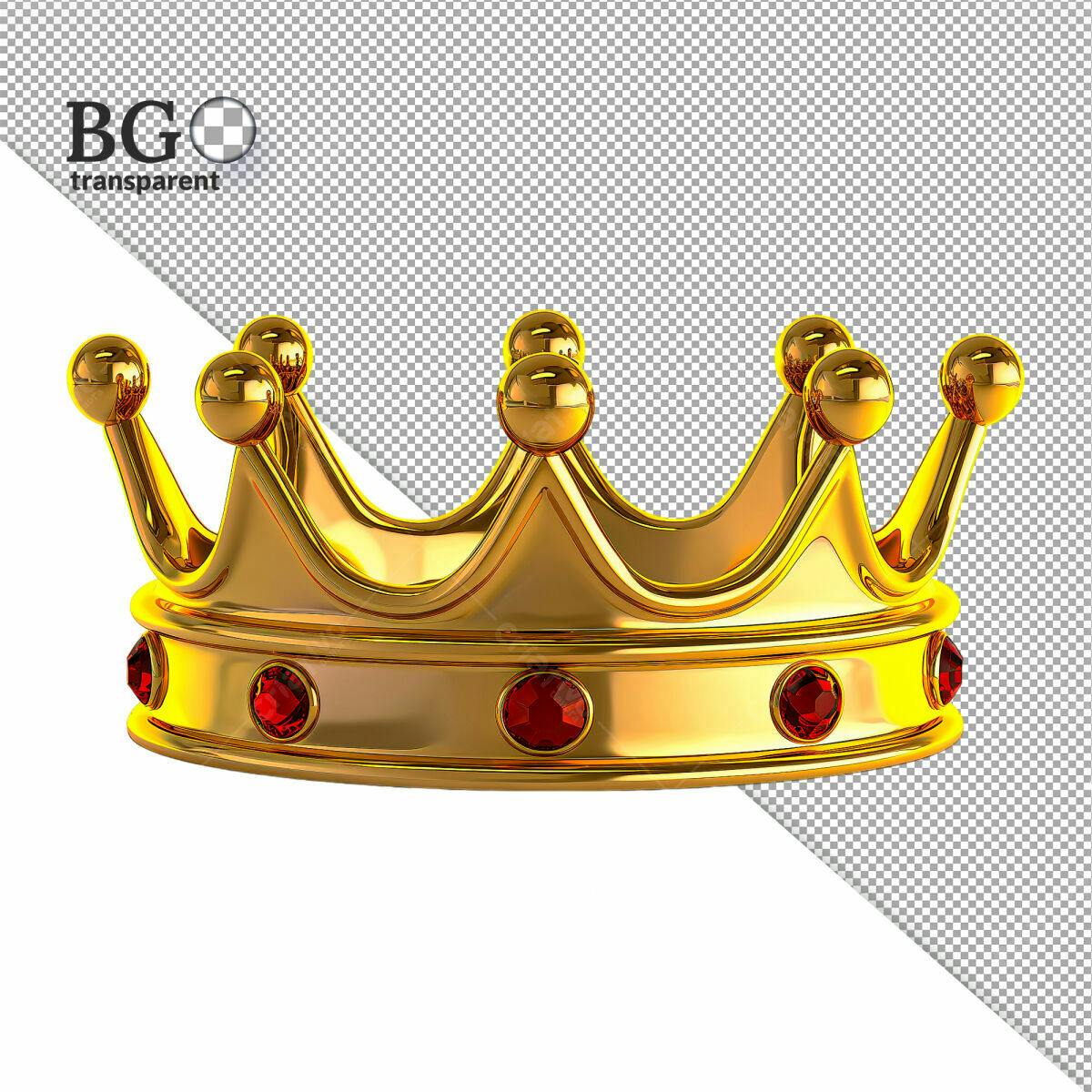 Coroa Real Dourada com Rubis PSD Editável
