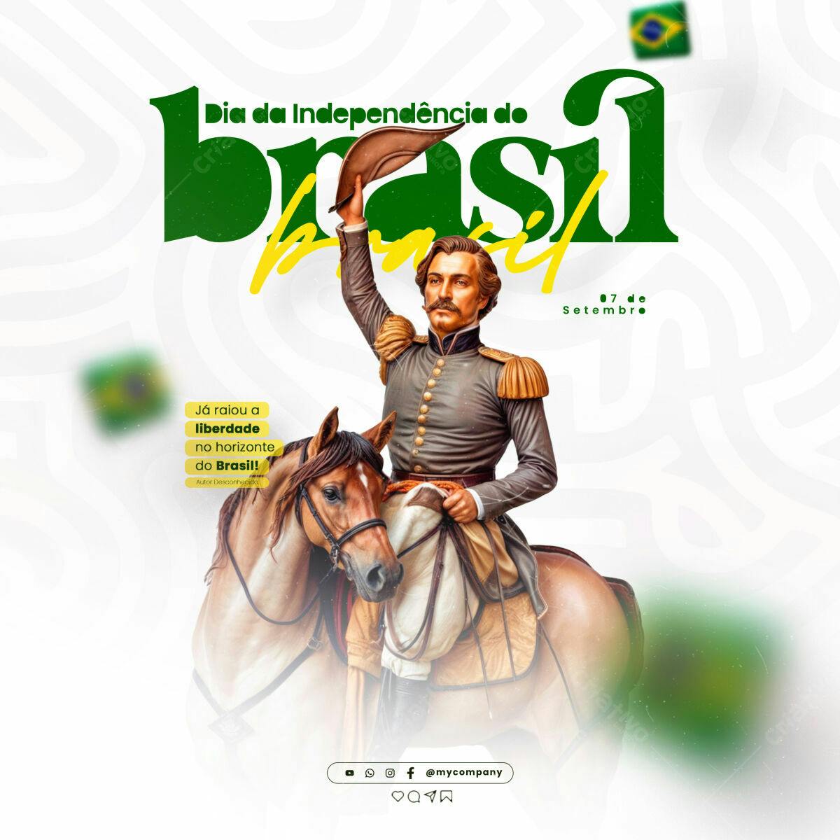 Flyer para Dia da Independência do Brasil PSD Editável
