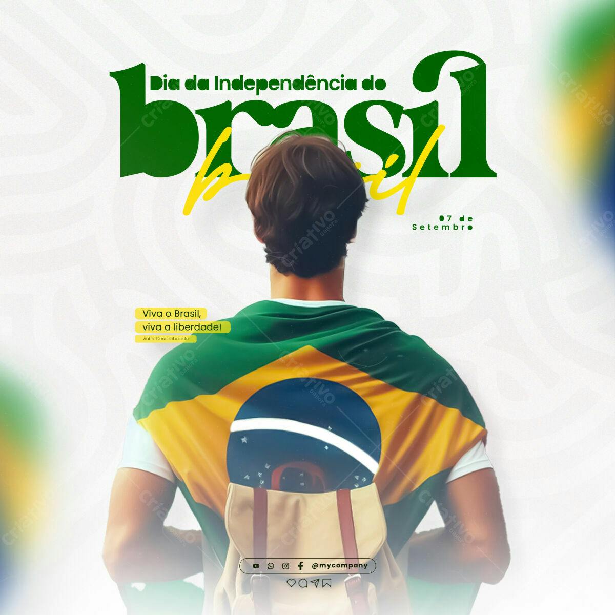Flyer para Dia da Independência do Brasil PSD Editável