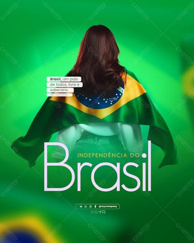 Dia da independência do brasil 07 de setembro social media feed psd editável d 1