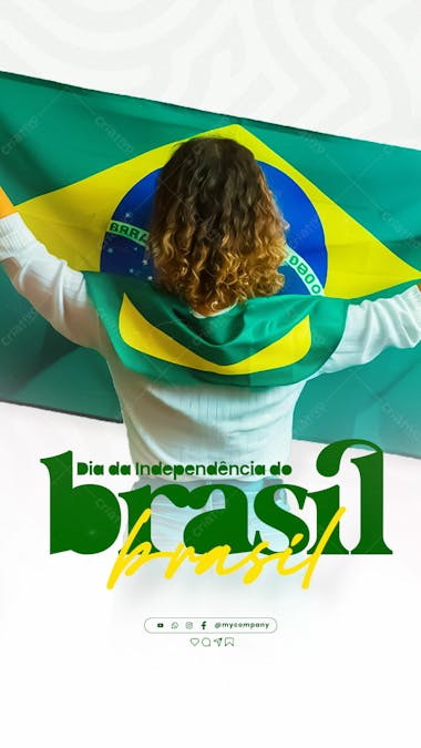 Dia da independência do brasil 07 de setembro social media feed psd editável c 3