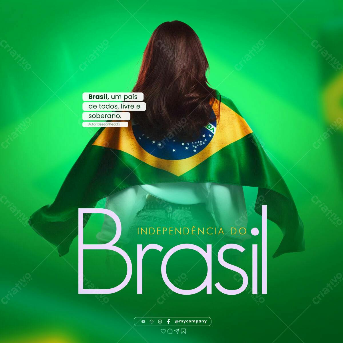 Post para o Dia da Independência do Brasil PSD Editável