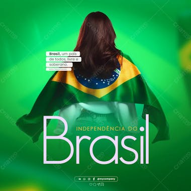 Dia da independência do brasil 07 de setembro social media feed psd editável d 2