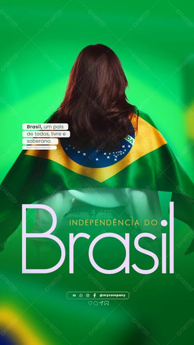 Dia da independência do brasil 07 de setembro social media feed psd editável d 3