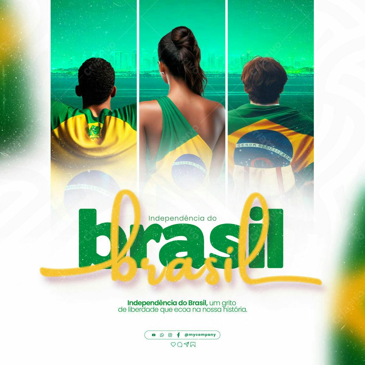 Post para o Dia da Independência do Brasil PSD Editável