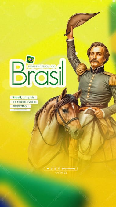 Dia da independência do brasil 07 de setembro social media feed psd editável f 2