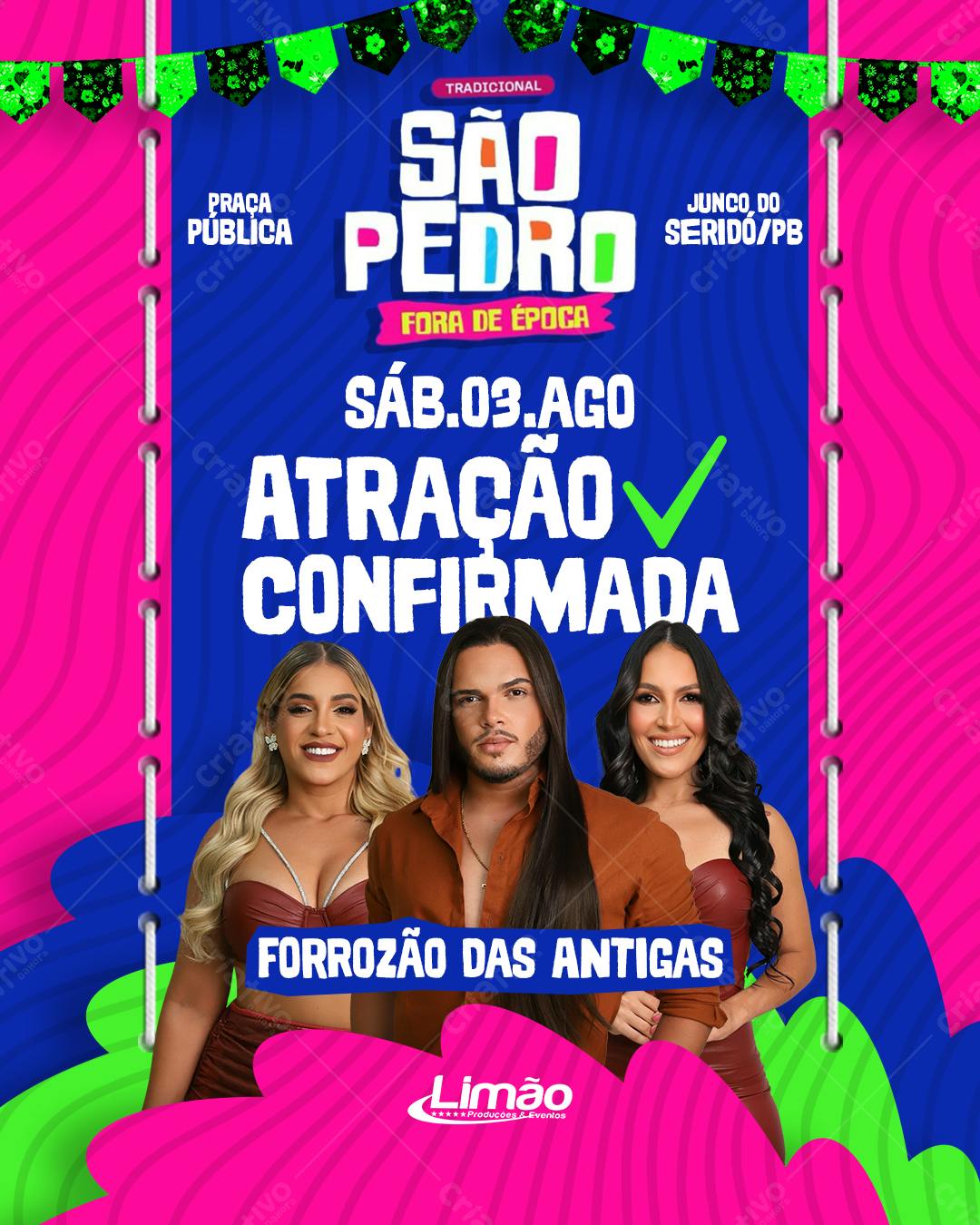 Flyer São Pedro Forrozão das Antigas PSD Editável