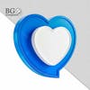 Blue 3d heart for composition