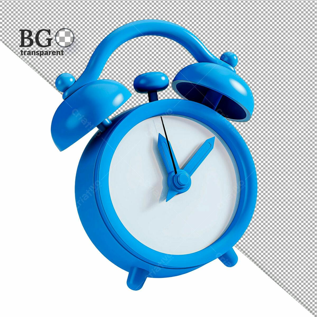 Relógio Despertador Azul 3D PSD Editável