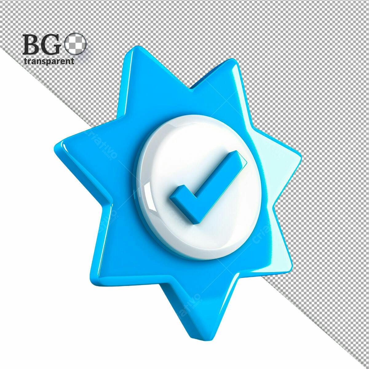 Ícone Estrela de Aprovação Azul PSD Editável