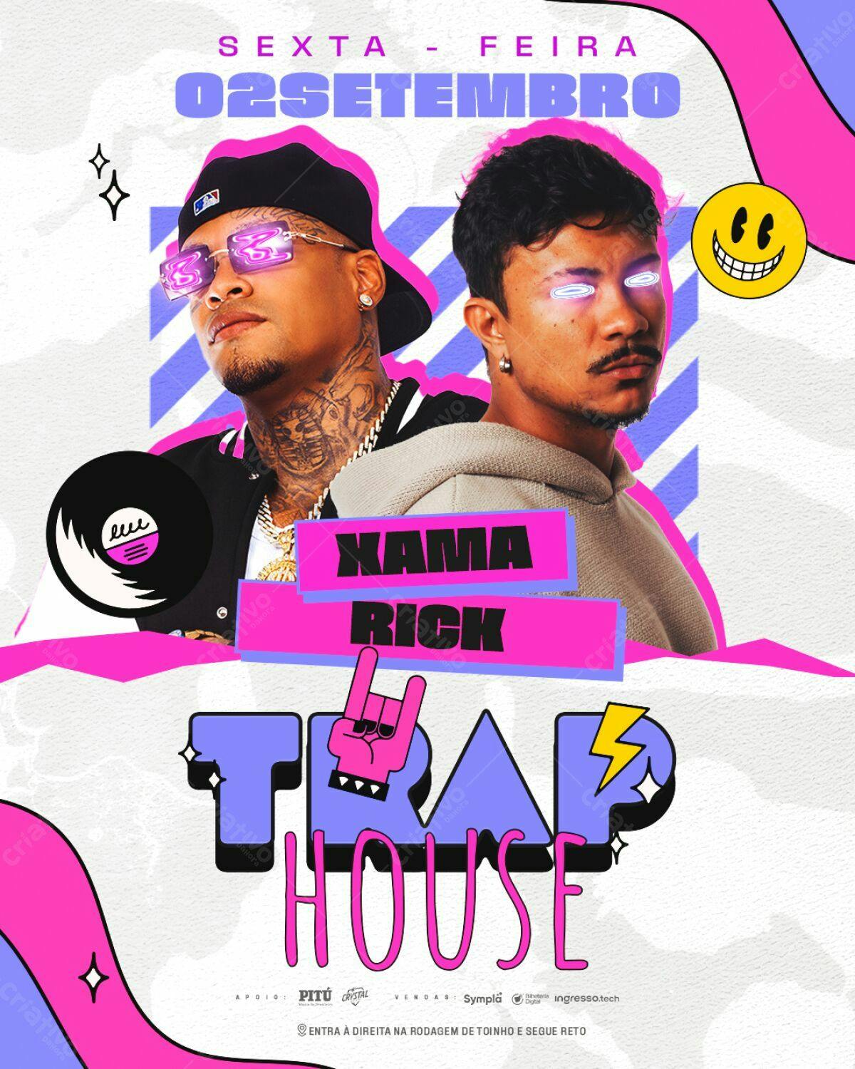 Flyer Festa Trap House Xama Rick PSD Editável
