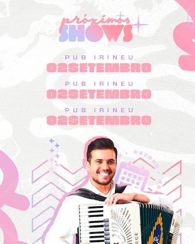 Agenda De Shows Luan Estilizado Feed Psd Editável