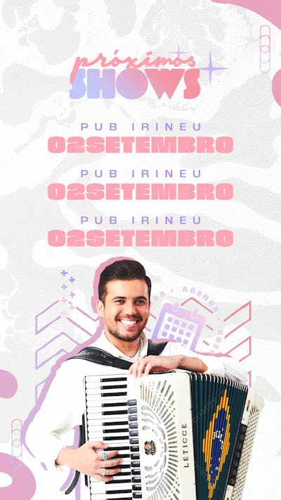 Agenda De Shows Luan Estilizado Stories Psd Editável