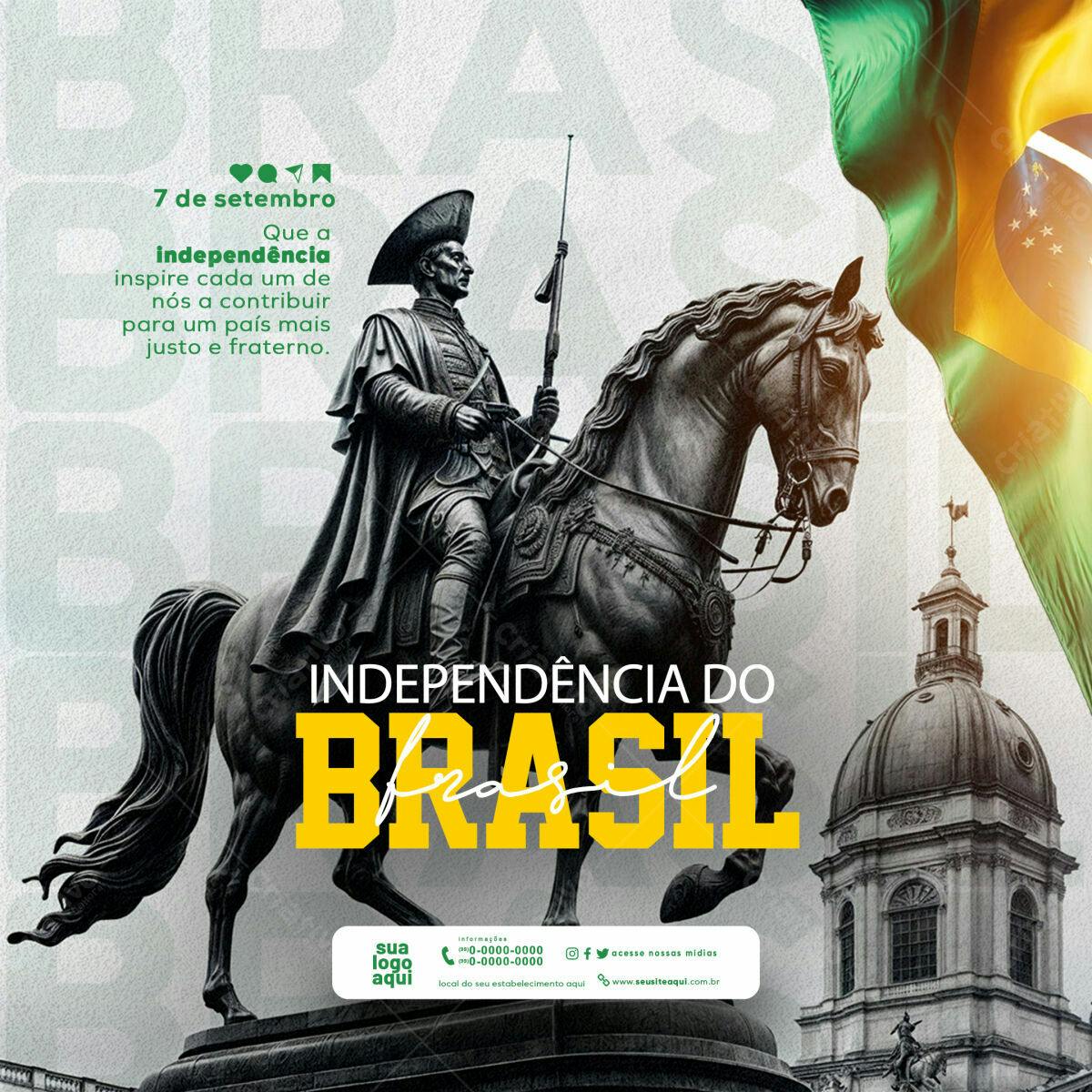Flyer 7 de Setembro Independência do Brasil PSD Editável