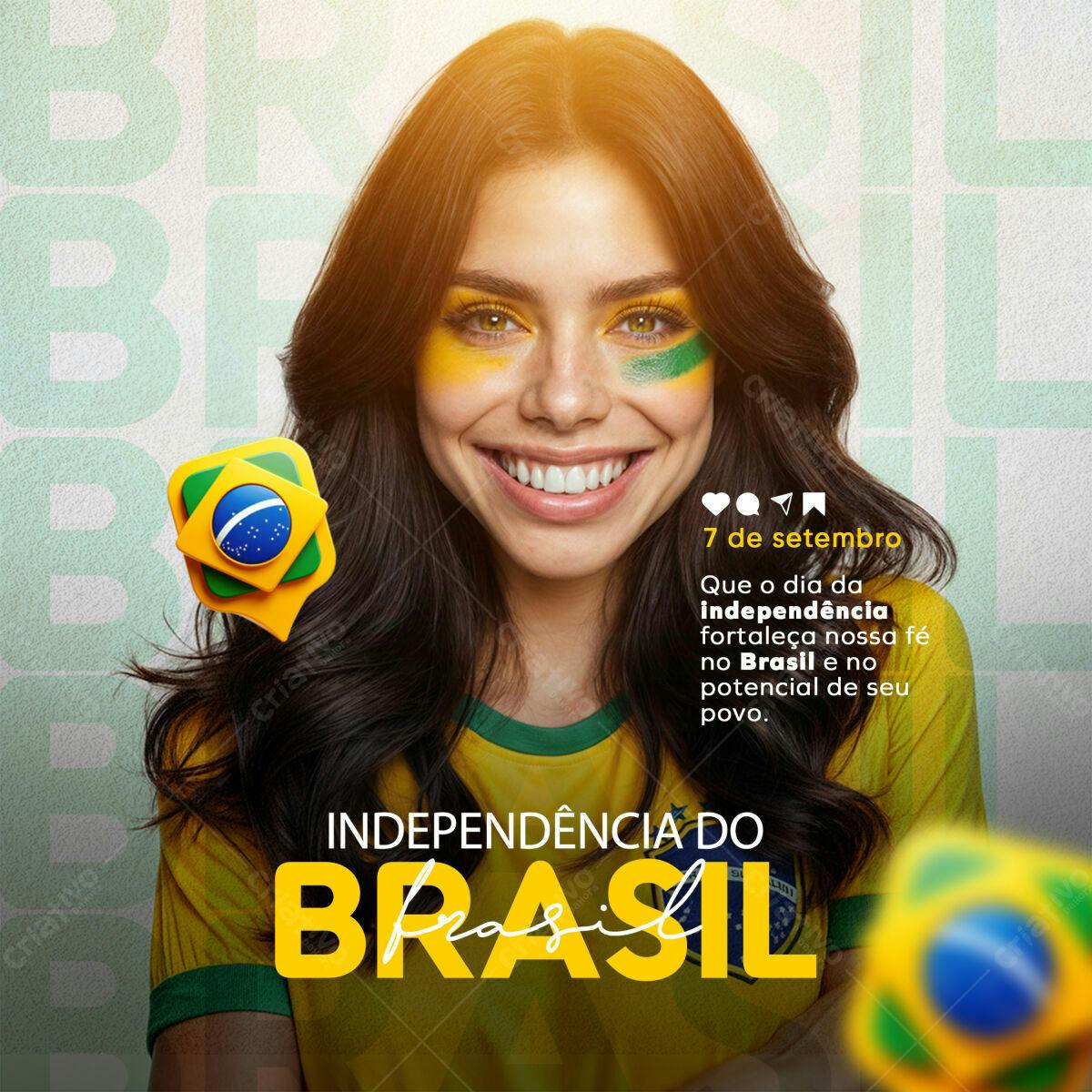 Flyer para o Dia da Independência do Brasil PSD Editável