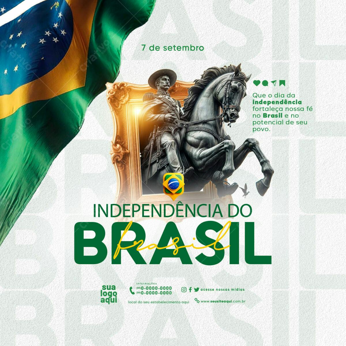 Flyer para o Dia da Independência do Brasil PSD Editável