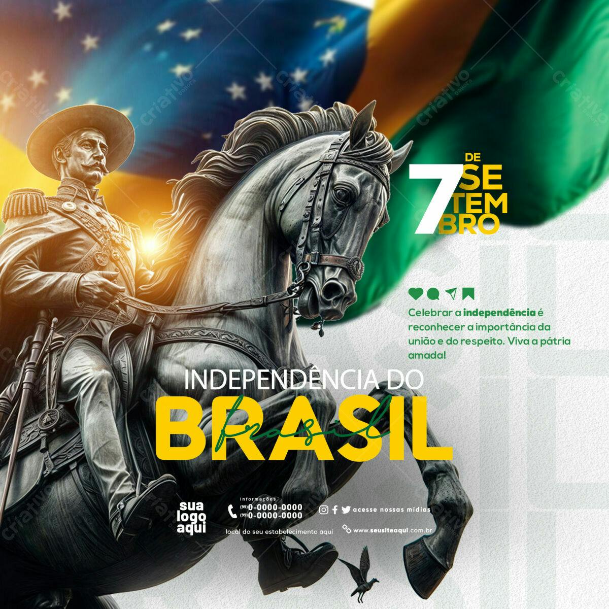 Flyer 7 de Setembro Independência do Brasil PSD Editável