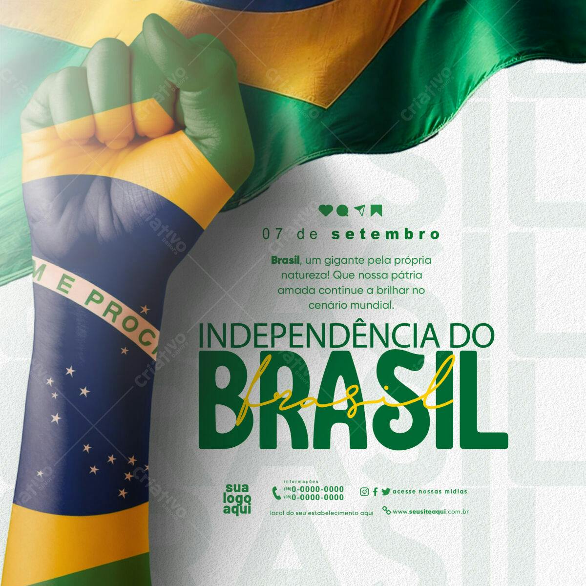 Flyer para 7 de Setembro PSD Editável