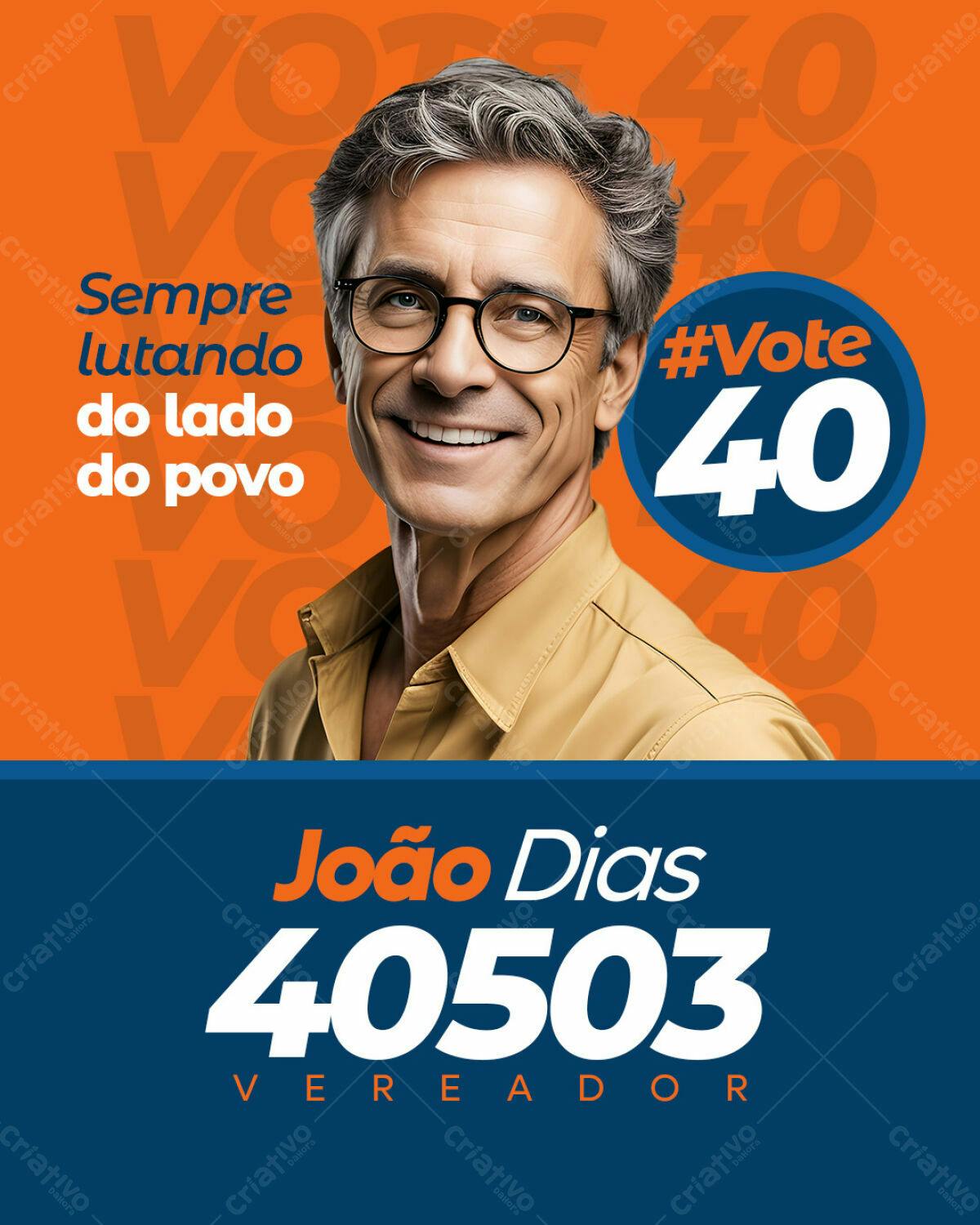 Flyer Eleições PSD Editável para Vereador