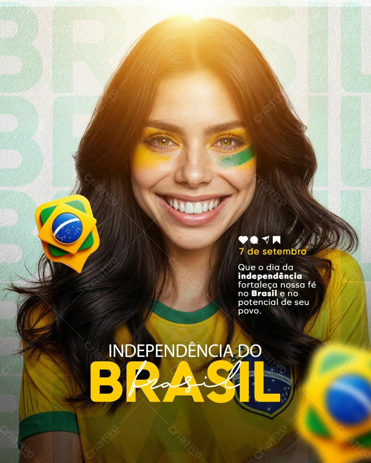 Flyer para o Dia da Independência do Brasil PSD Editável