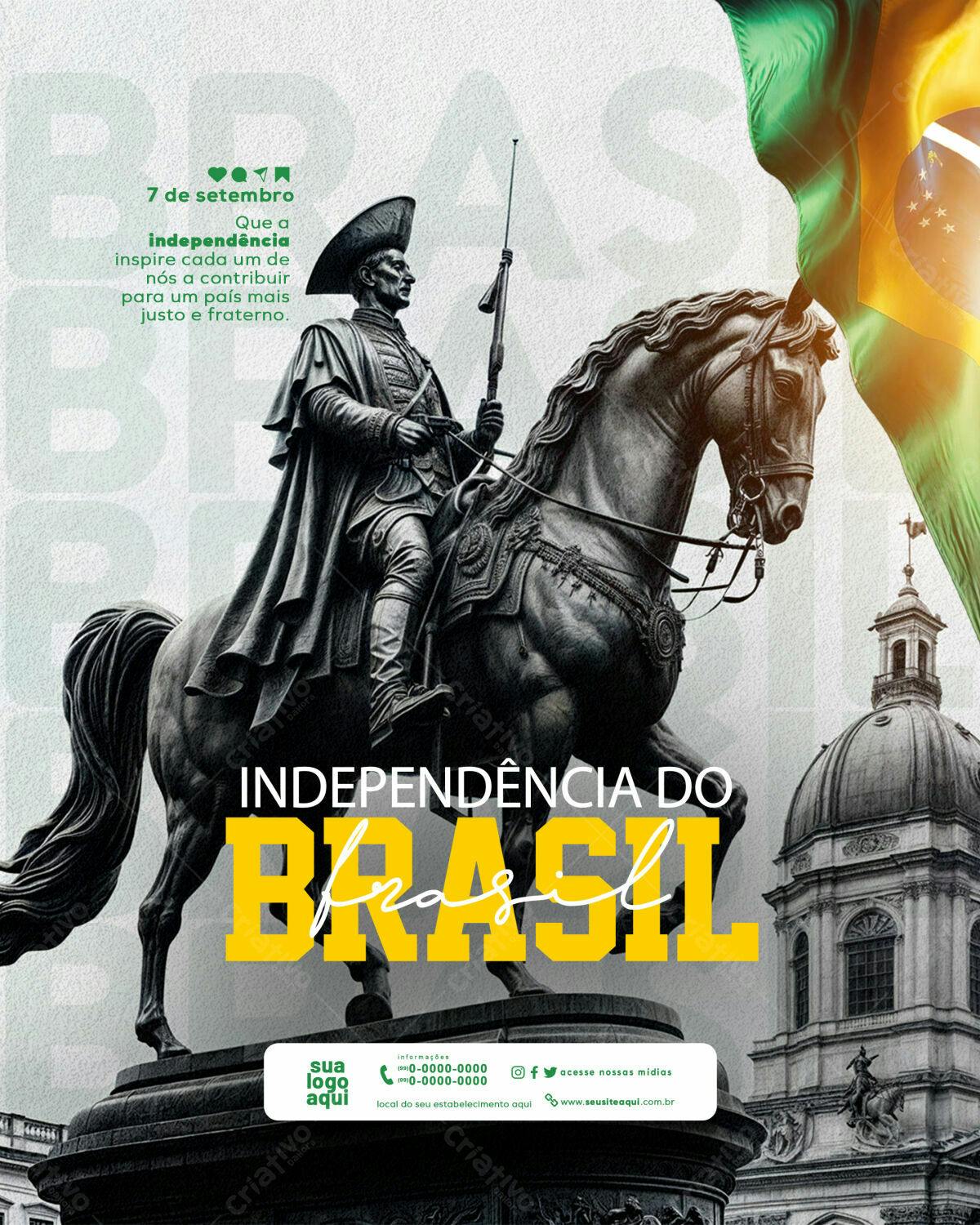 Flyer 7 de Setembro Independência do Brasil PSD Editável