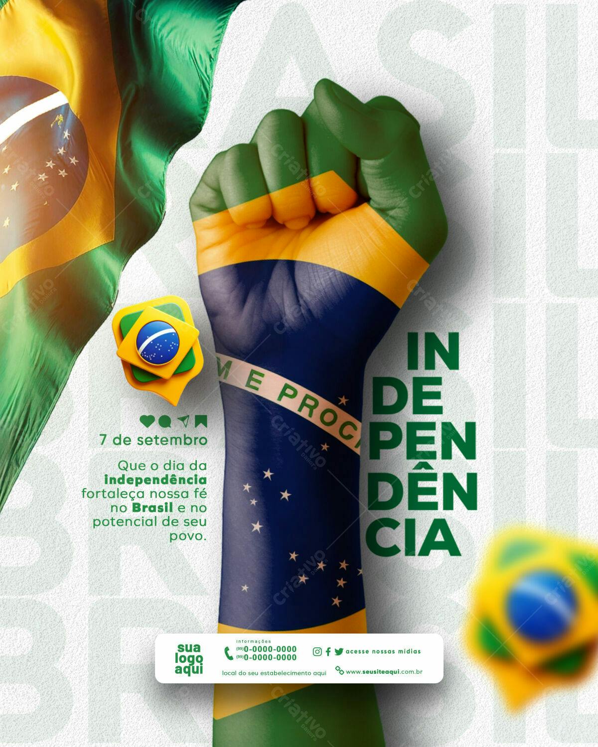 Poster 7 de Setembro Independência PSD Editável