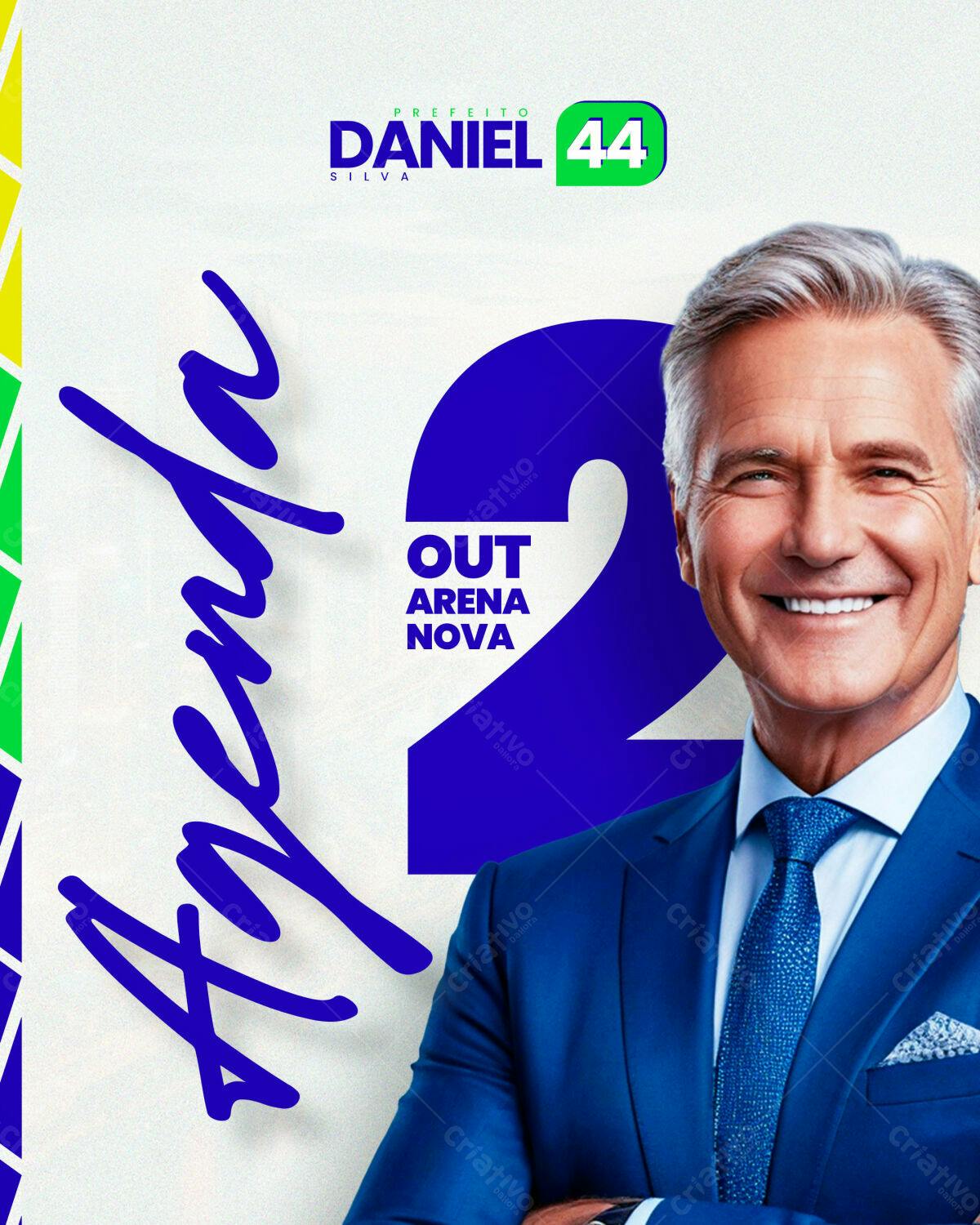 PSD Propaganda Política para Prefeito Daniel Silva PSD Editável