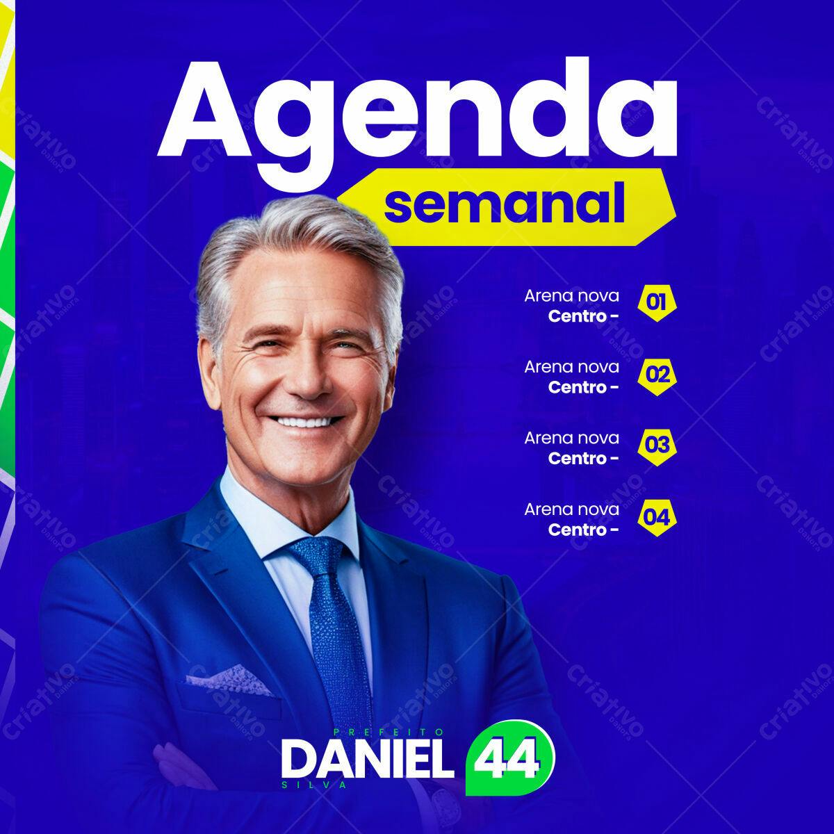 Agenda Semanal para Campanha Política PSD Editável