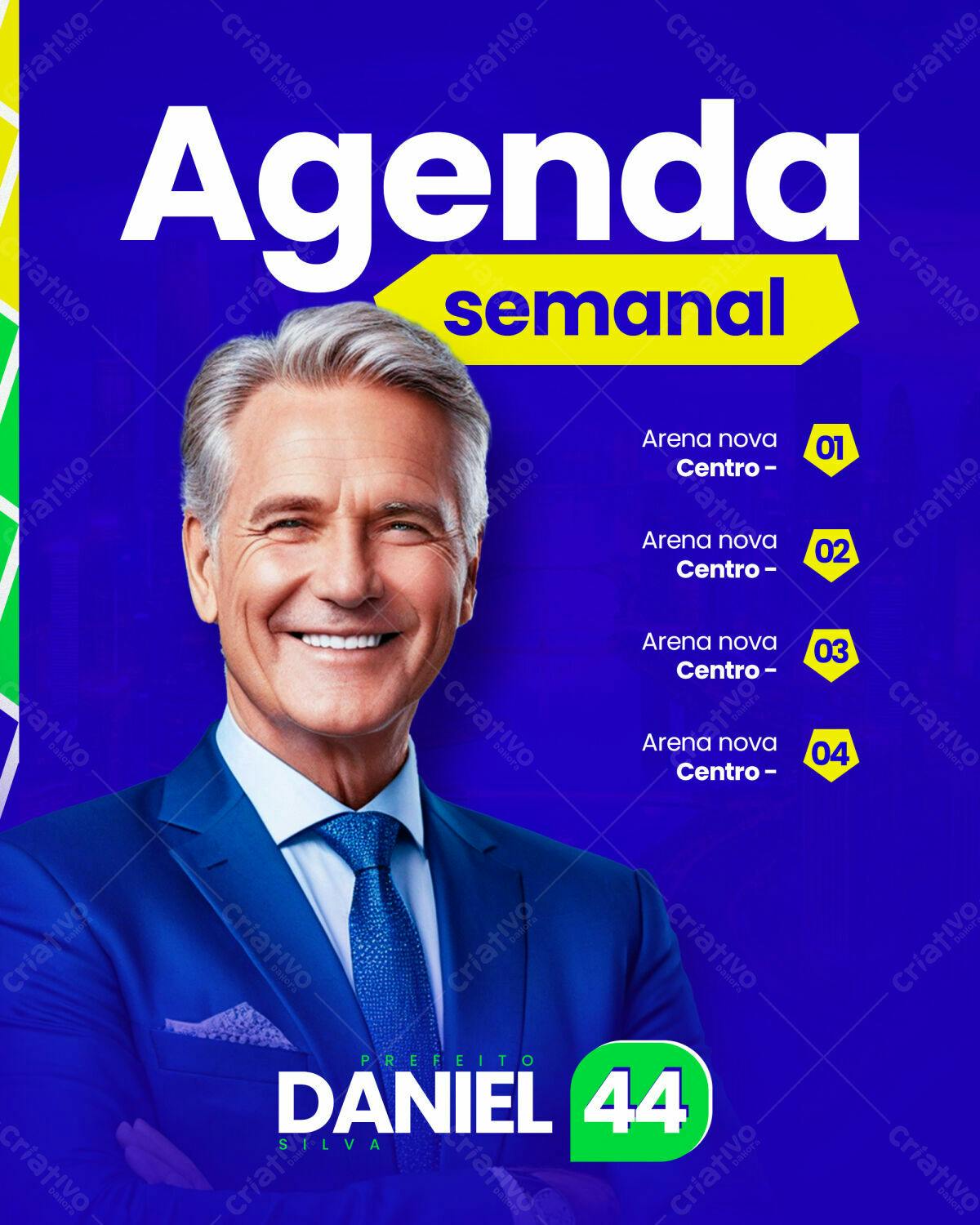 PSD Agenda Semanal para Campanha Política PSD Editável