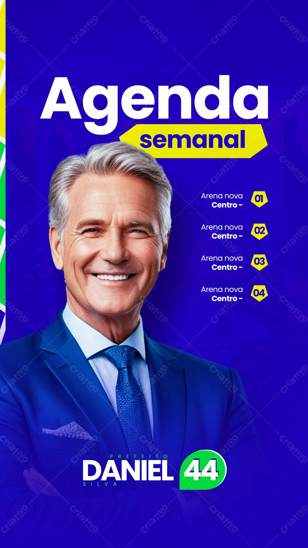 Flyer Agenda Semanal para Campanha Política PSD Editável