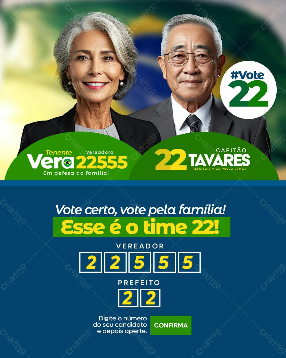 Flyer Eleições para Prefeito e Vereador PSD Editável