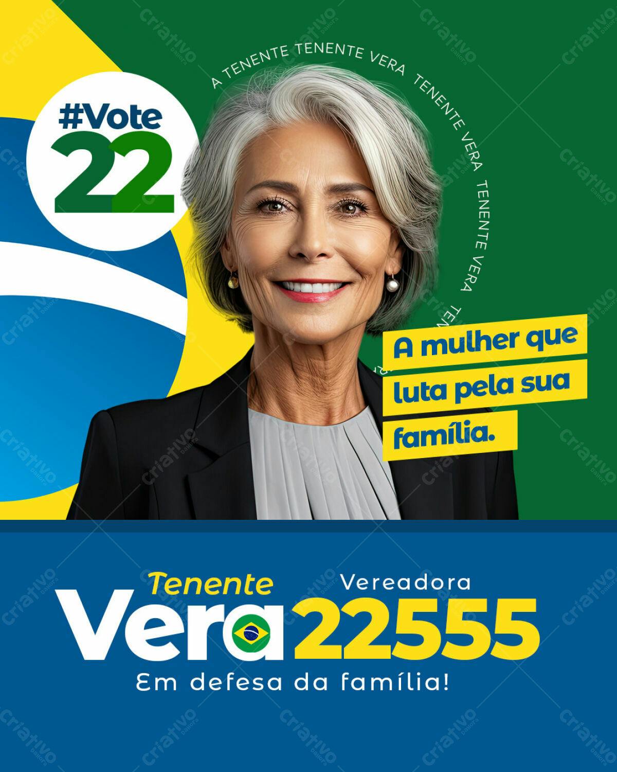 PSD para Campanha Política - Tenente Vera 22555 PSD Editável