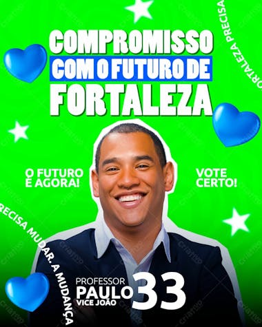 Arte social media prefeito professor paulo eleições