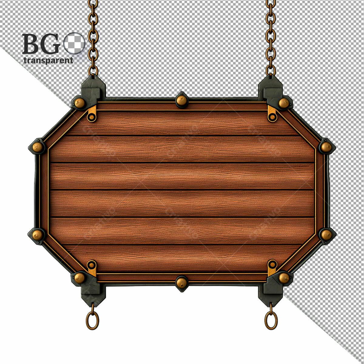 Placa de Madeira para Loja Medieval PSD Editável