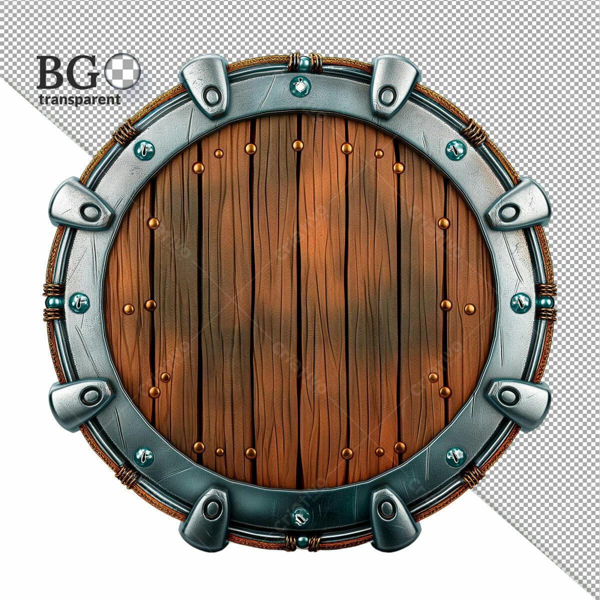 Escudo de Madeira Medieval PSD Editável