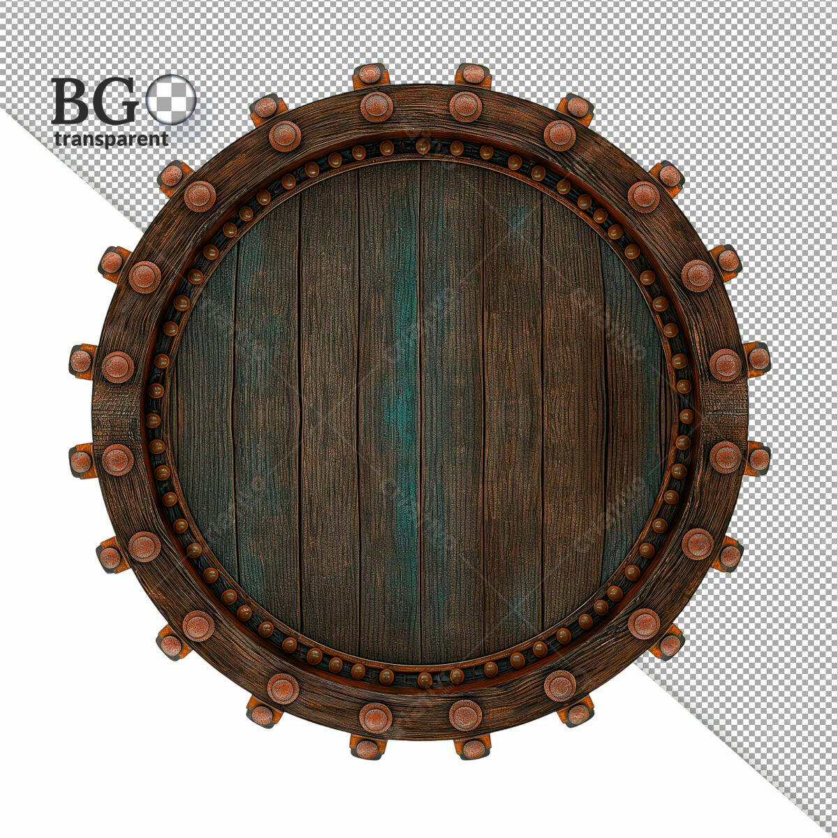 Moldura Circular de Madeira PSD Editável
