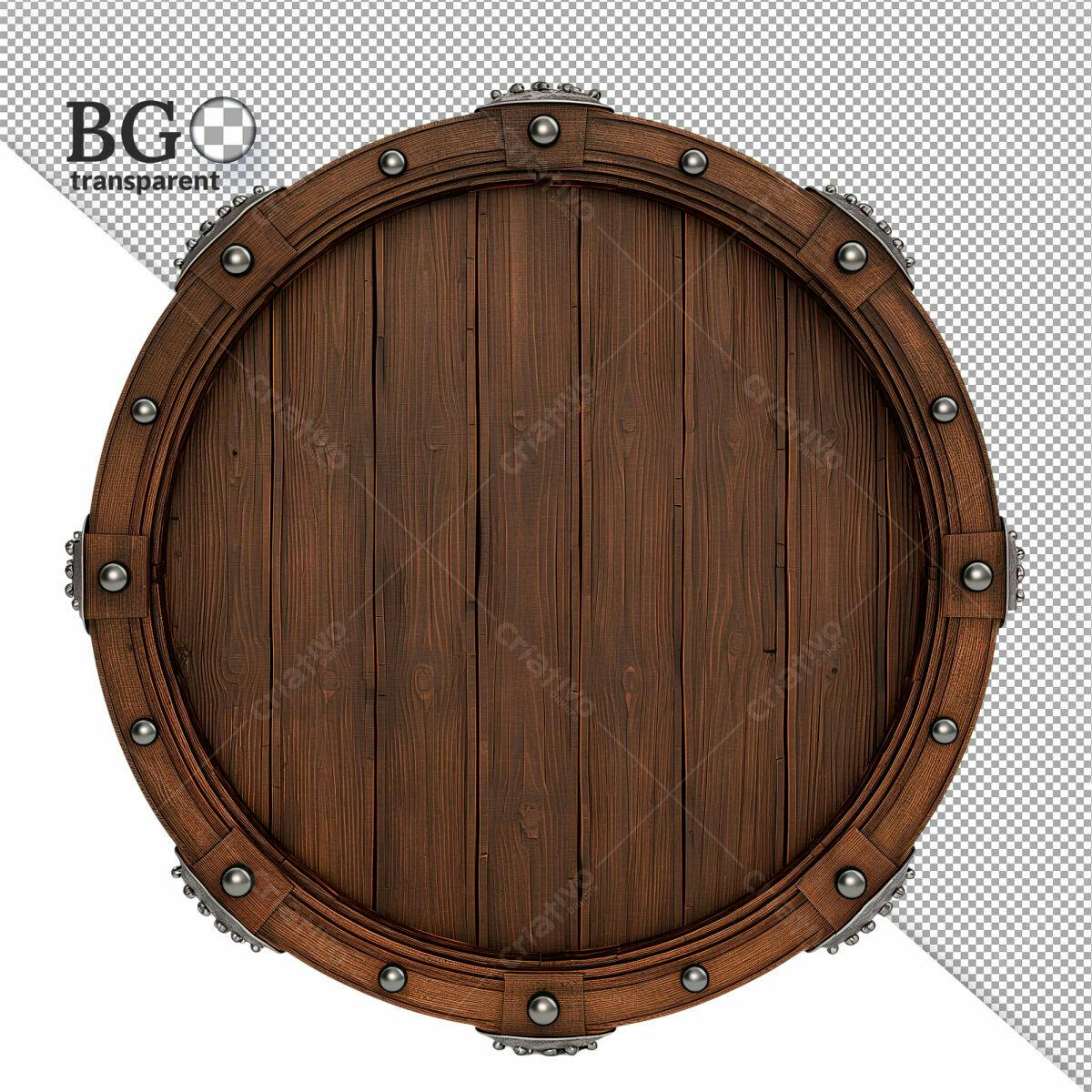 Moldura Circular de Madeira PSD Editável
