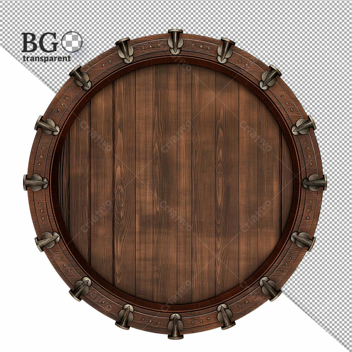 Moldura Circular de Madeira PSD Editável
