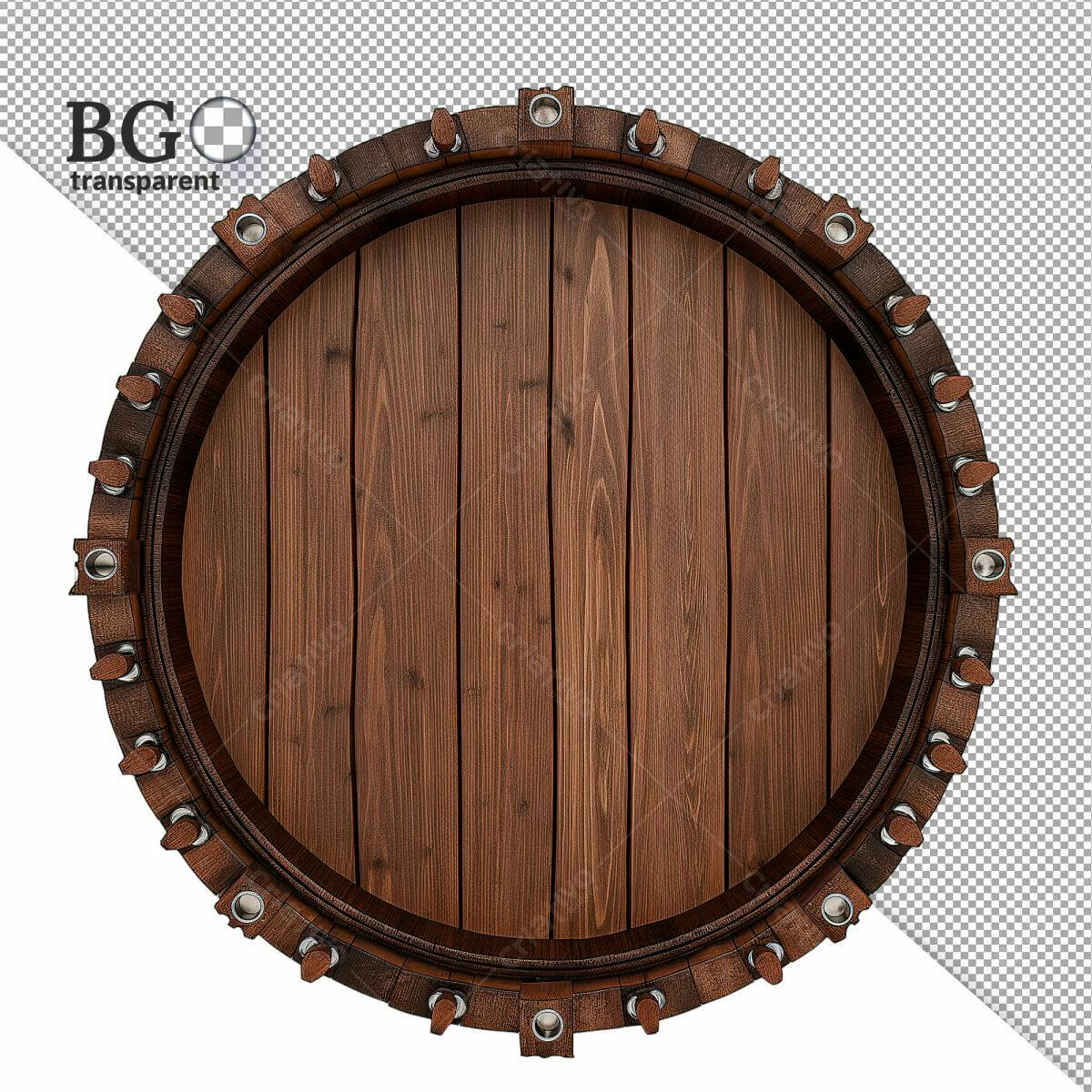 PSD Tampa de Barril de Madeira para Cervejaria Artesanal PSD Editável