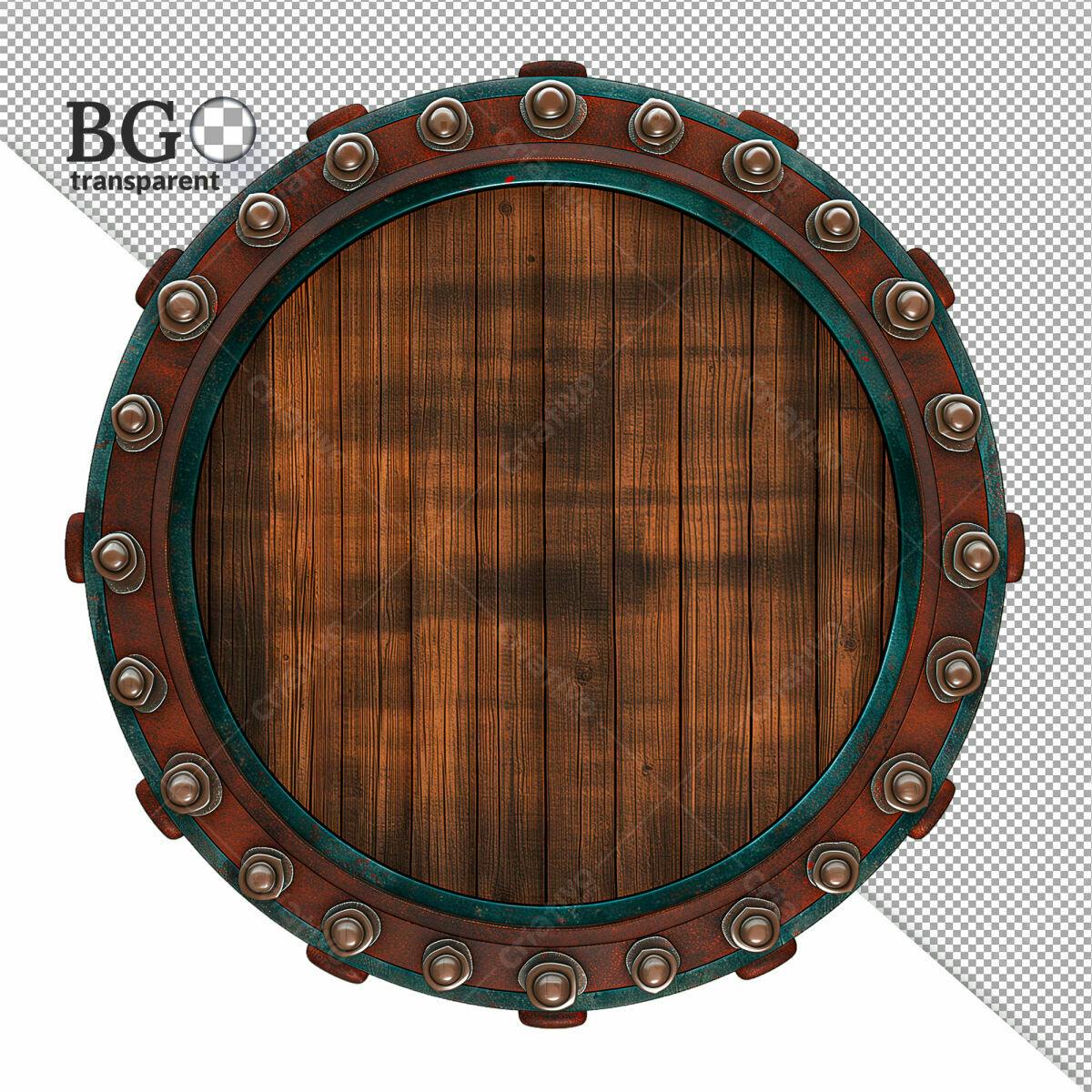 Moldura Circular de Madeira PSD Editável
