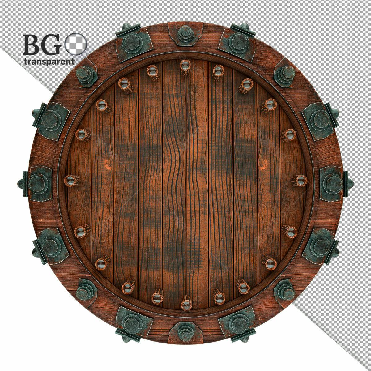 Moldura Circular de Madeira PSD Editável