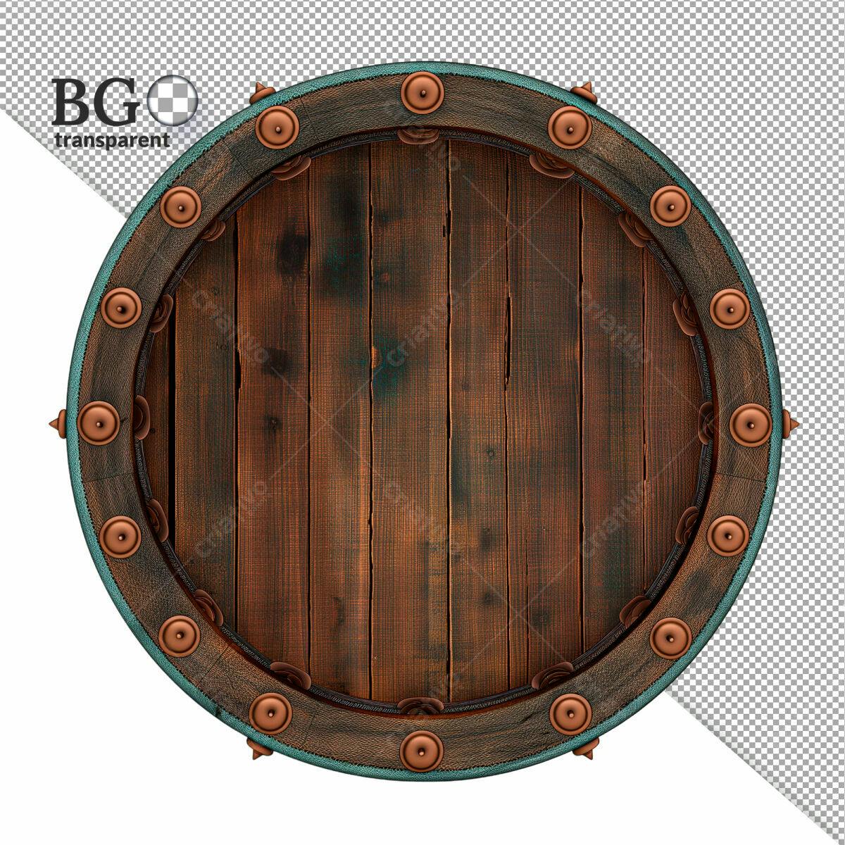 Moldura Circular de Madeira PSD Editável