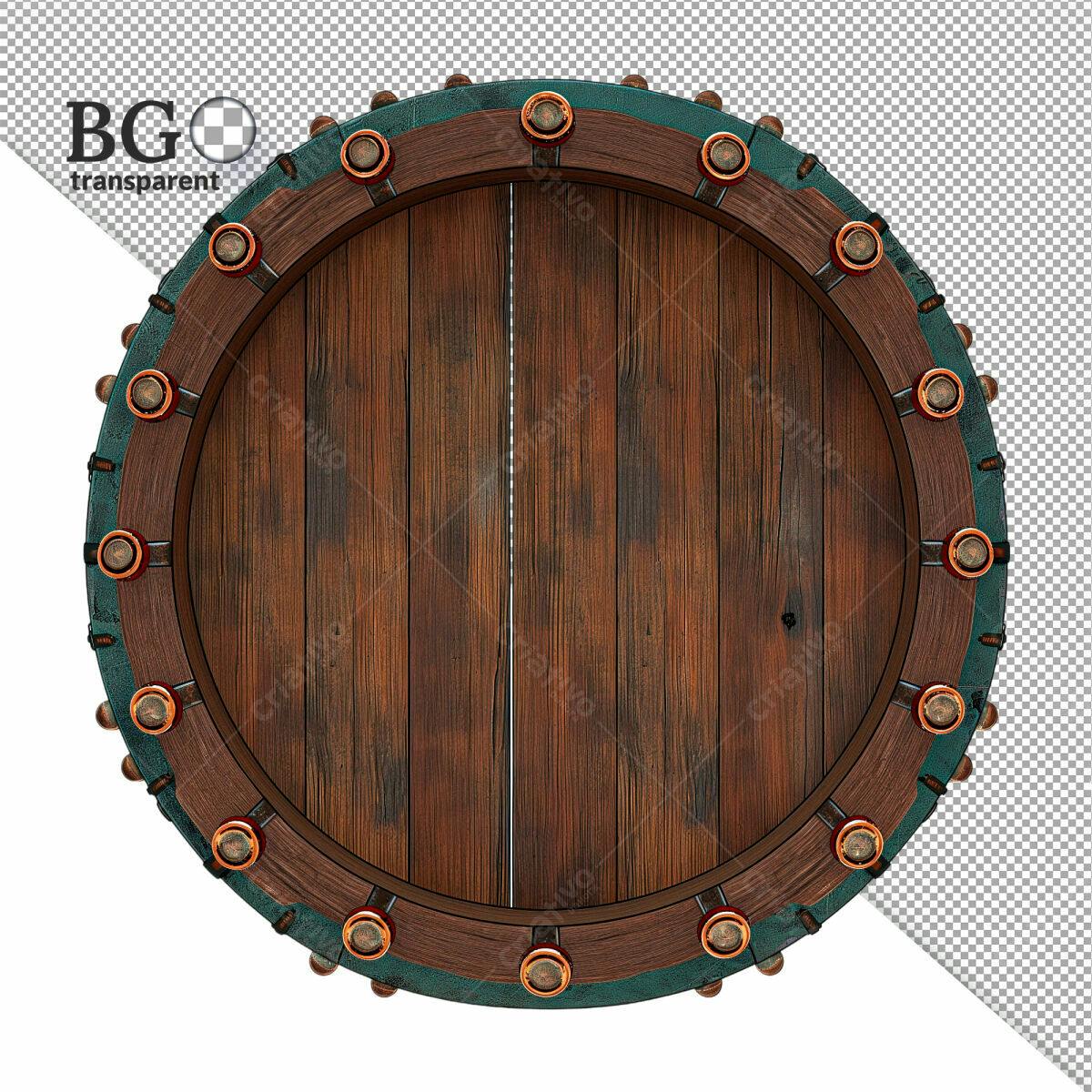 Moldura Circular de Madeira PSD Editável