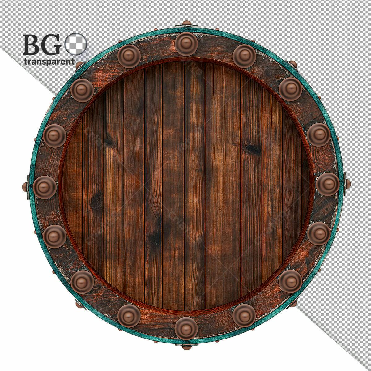 Moldura Circular de Madeira PSD Editável