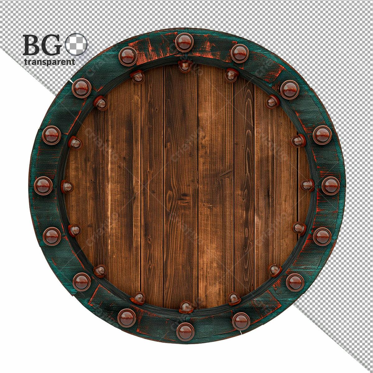Moldura Circular de Madeira PSD Editável