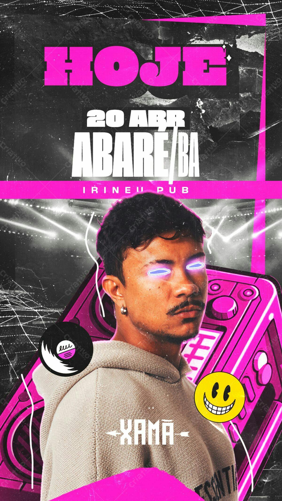 Flyer para Show do Xama em ABARÉ/BA PSD Editável