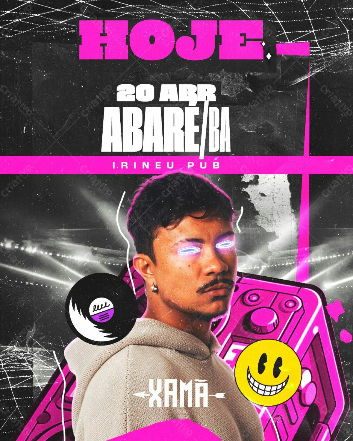 Flyer para Show do Xama em ABARÉ/BA PSD Editável