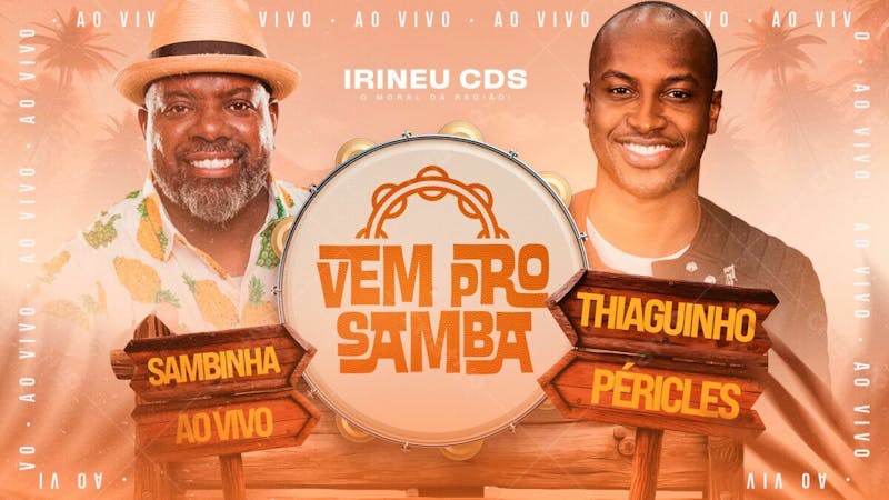 Flyer thumb capa cd banner youtube thiaguinho e péricles psd editável